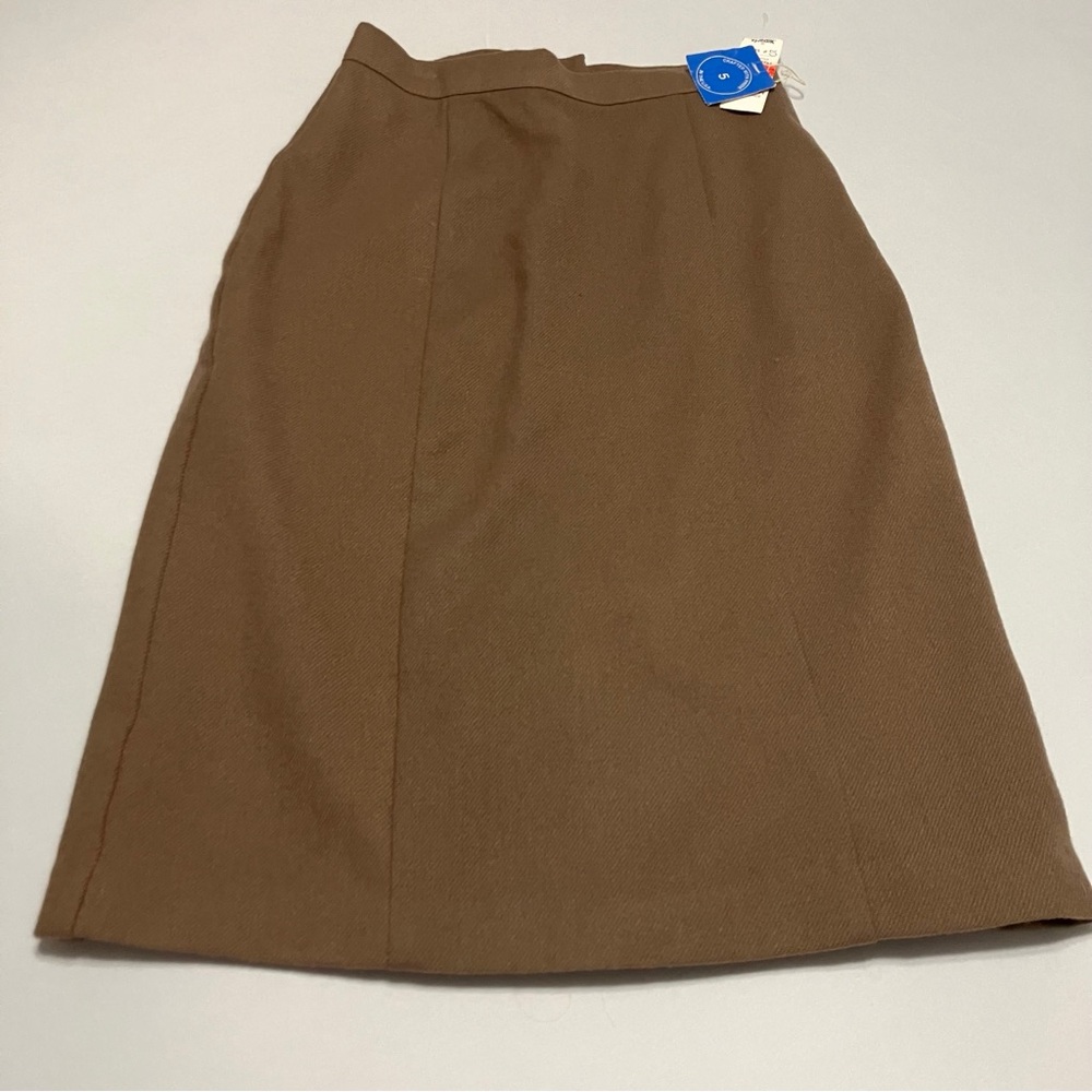 Vintage Deadstock 80s-90s Brown A-Line Women's Wool Skirt-  NWT Size 5 Juniors